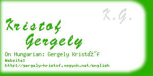 kristof gergely business card